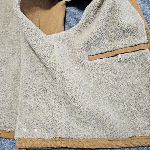Vintage 90s Cabelas Sherpa Lined Vest Size XL Canvas Duck Canvas NUBUCK Trim WOW - Picture 12 of 14
